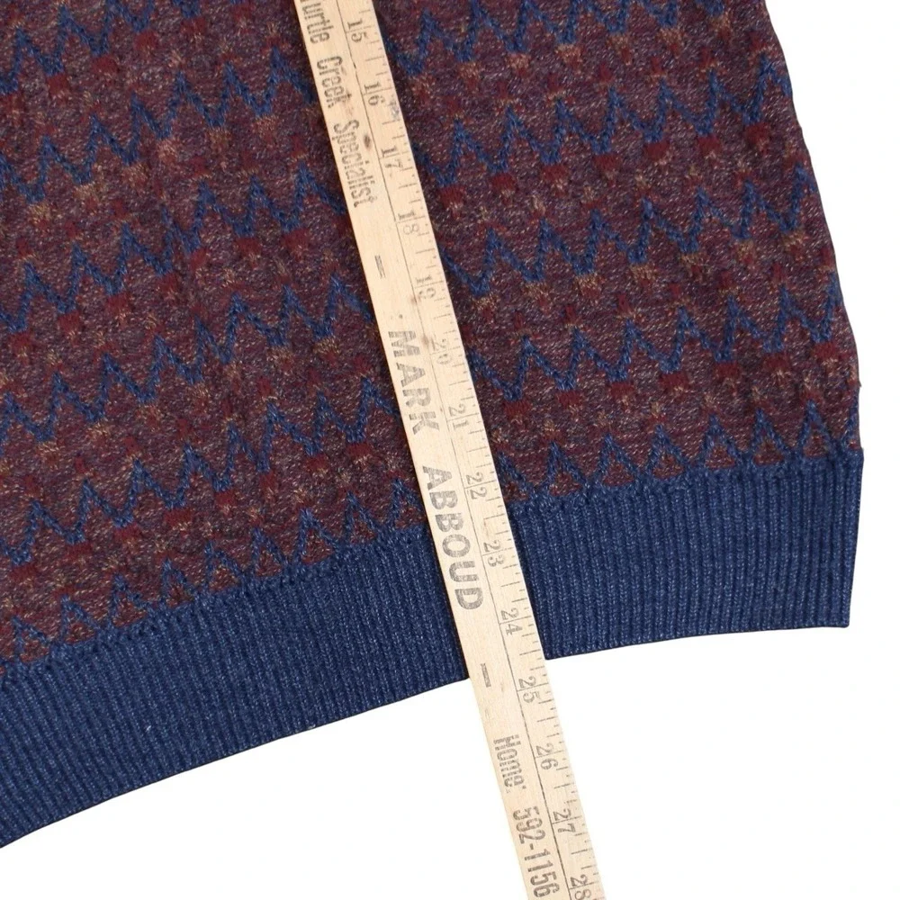 Vintage Van Heusen Sweater‎ Vest V-Neck Patterned Knit Pullover Men's Medium